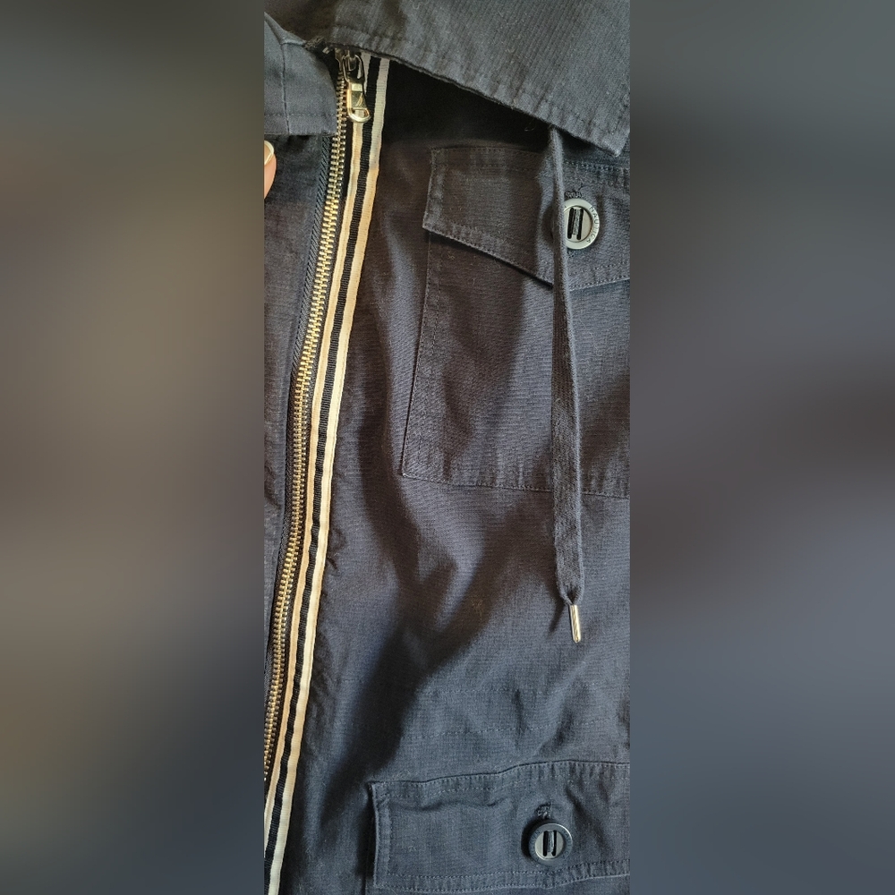 Nautica Navy Jacket with Tab Cuffs and Button Pockets, Size Medium - Picture 6 of 7